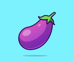 Eggplant Vector Cartoon Icon Illustration. Flat Cartoon Style.