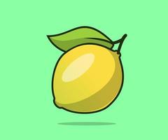 Lemon Cartoon Vector Icon Illustration. Flat Cartoon Style.