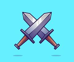 Sword Vector Icon Illustration. Flat Cartoon Style.