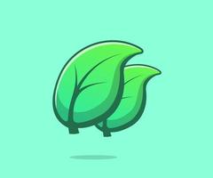 Leaf Vector Icon Illustration. Flat Cartoon Style.