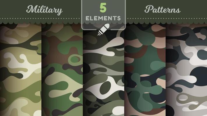 Camouflage seamless patterns, military texture, bundle war fabric