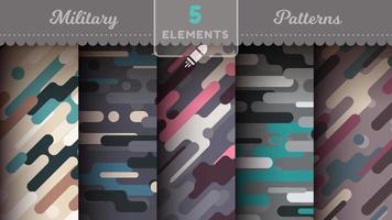 Camouflage seamless patterns, military texture, bundle war fabric vector