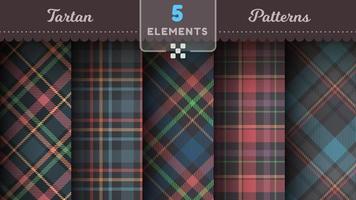 Tartan seamless patterns merry christmas texture checkered scottish fabric. vector