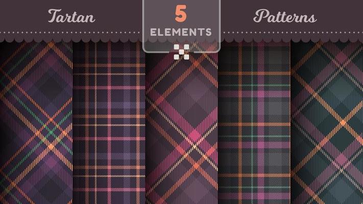 Tartan Halloween seamless patterns, merry christmas texture, checkered scottish fabric.