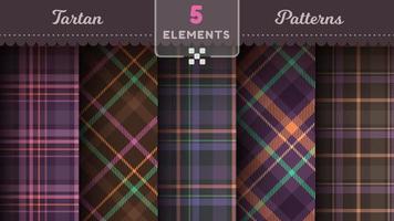 Tartan Halloween seamless patterns, merry christmas texture, checkered scottish fabric vector