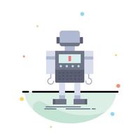 autonomous machine robot robotic technology Flat Color Icon Vector