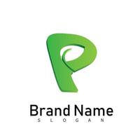 p logo green simbol vector