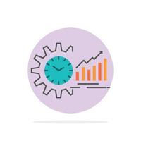 Chart Analytics Graphs Market Schedule Time Trends Abstract Circle Background Flat color Icon vector