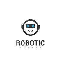 robot logo technology modern vector