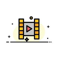 Video Play Film  Business Flat Line Filled Icon Vector Banner Template
