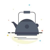 Tea kettle teapot camping pot Flat Color Icon Vector