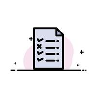 Document File Education  Business Flat Line Filled Icon Vector Banner Template