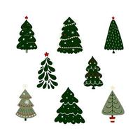 Christmas trees set vector