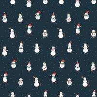 Christmas pattern with snowmen vector
