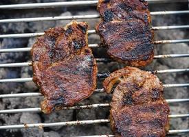 grilled meat from the charcoal grill photo