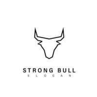 bull logo symbol bison animal strong vector