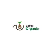 diseño de logotipo de café orgánico vector