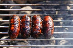 grilled meat from the charcoal grill photo