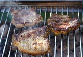 grilled meat from the charcoal grill photo