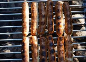 grilled meat from the charcoal grill photo