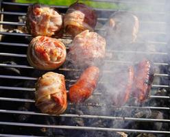 grilled meat from the charcoal grill photo