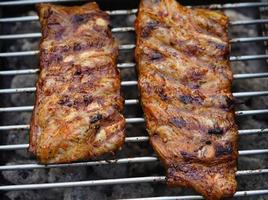 grilled meat from the charcoal grill photo