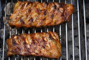 grilled meat from the charcoal grill photo