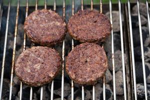 grilled meat from the charcoal grill photo