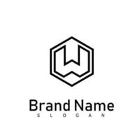 hexagon logo design symbol letter vector