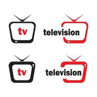 diseño de logotipo de tecnología de televisión vector