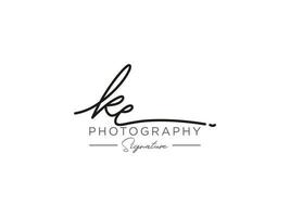 Letter KE Signature Logo Template Vector