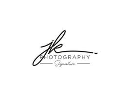 Letter JK Signature Logo Template Vector