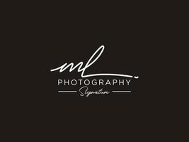 Letter ML Signature Logo Template Vector