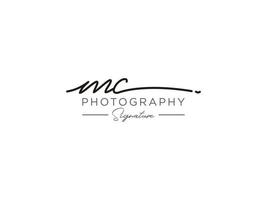 Letter MC Signature Logo Template Vector