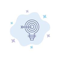 Target Darts Goal Solution Bulb Idea Blue Icon on Abstract Cloud Background vector