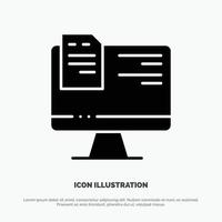 Computer File Education Online solid Glyph Icon vector