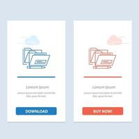 File Folder Date Safe  Blue and Red Download and Buy Now web Widget Card Template vector