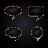 Set template of different empty gold speech bubbles vector