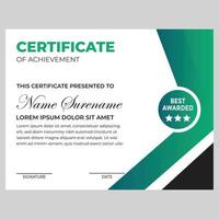 Certificate design template for achievement vector