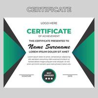 Certificate design template for achievement vector