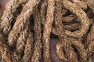 Stack dirty  jute rope   can be used as a background texture photo