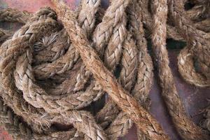 Stack dirty  jute rope   can be used as a background texture photo