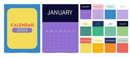 Cute colorful holiday calendar 2023 with special festival vector