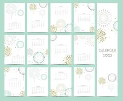 2023 calendar with firework on white background vector