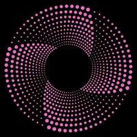 Modern geometric frame. Vortex dotted shape. Trendy design element for border frame, logo, tattoo, symbol, web, prints, posters, template, patterns and abstract backgrounds. Optical illusion. Op art. vector