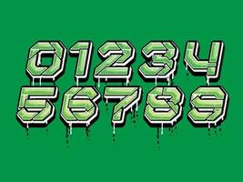 Green Digits Number vector