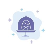 Disk Egg Food Easter Blue Icon on Abstract Cloud Background vector