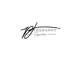 Letter PJ Signature Logo Template Vector