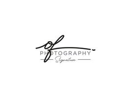 Letter OF Signature Logo Template Vector