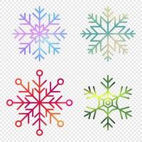 conjunto de copos de nieve de acuarela de vector. colección de copos de nieve artísticos con textura de acuarela. conjunto de copos de nieve. ilustración vectorial vector